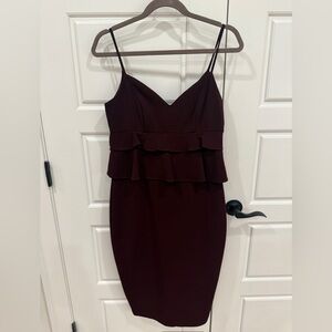 Gianni Bini Burgundy Layered Formal Dress